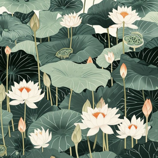 Water lilies - Πίνακας σε καμβά