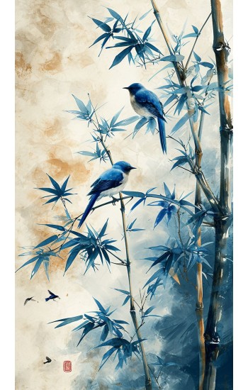 Watercolor bamboo - Πίνακας σε καμβά