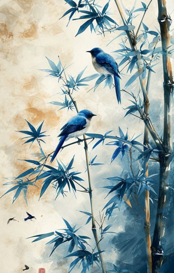 Watercolor bamboo - Πίνακας σε καμβά