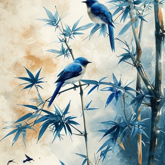 Watercolor bamboo - Πίνακας σε καμβά