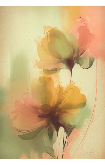 Watercolor flowers - Πίνακας σε καμβά