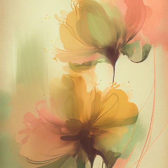 Watercolor flowers - Πίνακας σε καμβά