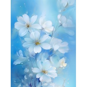White flowers - Πίνακας σε καμβά
