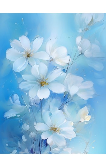 White flowers - Πίνακας σε καμβά