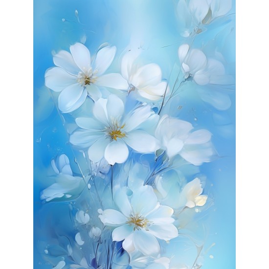 White flowers - Πίνακας σε καμβά Κάδρα / Καμβάδες