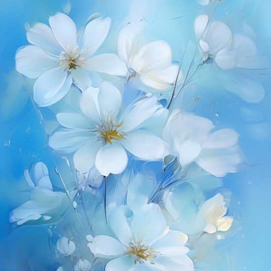 White flowers - Πίνακας σε καμβά