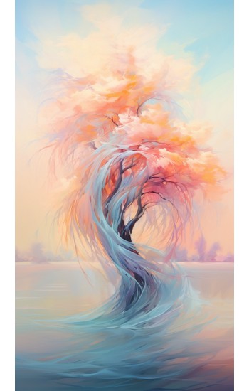 Willow tree in the wind - Πίνακας σε καμβά