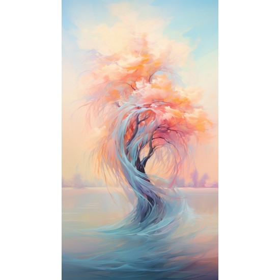 Willow tree in the wind - Πίνακας σε καμβά