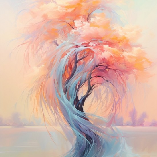 Willow tree in the wind - Πίνακας σε καμβά