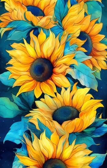 Yellow sunflowers - Πίνακας σε καμβά