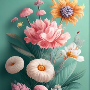 Flower mix (pastel style) - Πίνακας σε καμβά Flower mix (pastel style) - Πίνακας σε καμβά