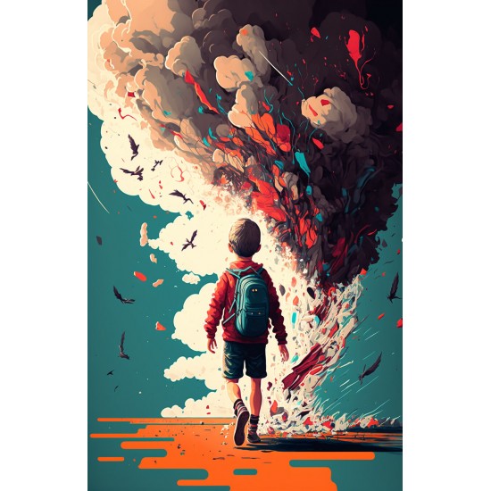 Trippy kid - Πίνακας σε καμβά - Αφίσα Κάδρα / Καμβάδες