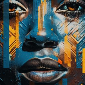 African womans face - Πίνακας σε καμβά