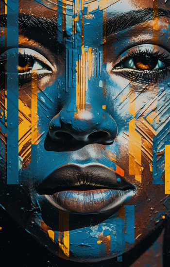 African womans face - Πίνακας σε καμβά