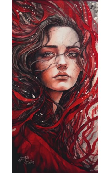 Amazing red woman - Πίνακας σε καμβά