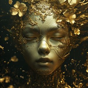 Blossom in gold -  Πίνακας σε καμβά