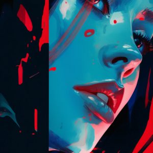 Blue and red tones - Πίνακας σε καμβά