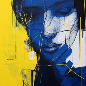 Blue face 2 - Πίνακας σε καμβά Blue face 2 - Πίνακας σε καμβά