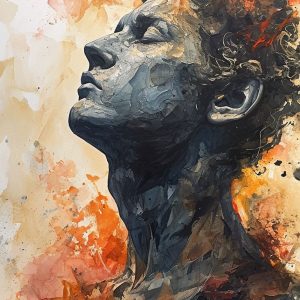 Burning head - Πίνακας σε καμβά Burning head - Πίνακας σε καμβά