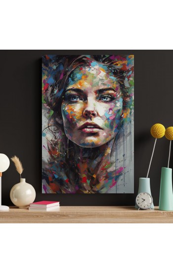 Color splashed woman - Πίνακας σε καμβά