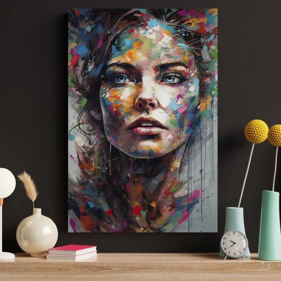 Color splashed woman - Πίνακας σε καμβά Κάδρα / Καμβάδες
