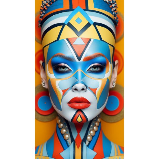 Colorful geometrics face - Πίνακας σε καμβά Colorful geometrics face - Πίνακας σε καμβά