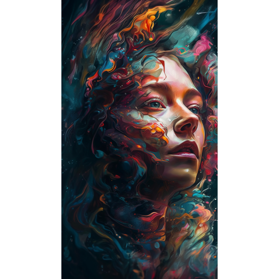 Colorful woman - Πίνακας σε καμβά Κάδρα / Καμβάδες