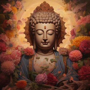 Flower Buddha -  Πίνακας σε καμβά