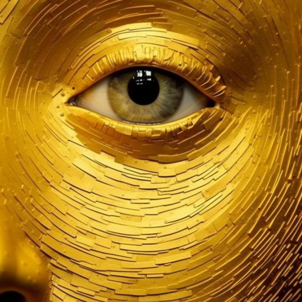 Gold face - Πίνακας σε καμβά