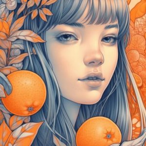 Orange girl - Πίνακας σε καμβά Orange girl - Πίνακας σε καμβά