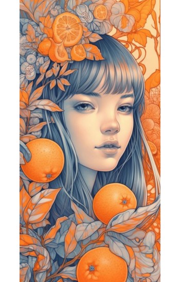 Orange girl - Πίνακας σε καμβά