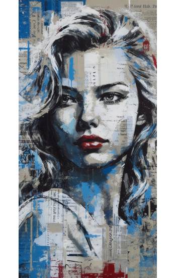 Pop art blonde girl - Πίνακας σε καμβά
