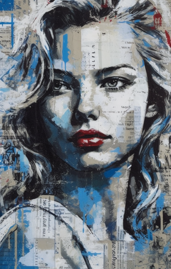 Pop art blonde girl - Πίνακας σε καμβά