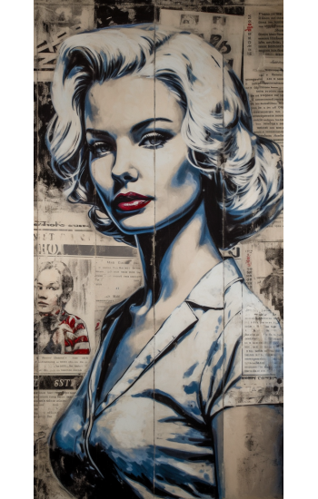 Pop art blonde woman - Πίνακας σε καμβά
