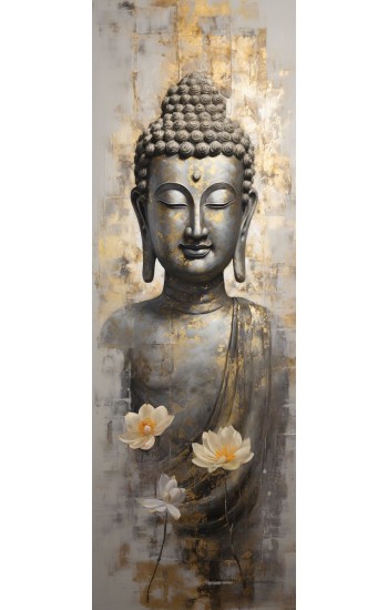 Silver and gold buddha -  Πίνακας σε καμβά
