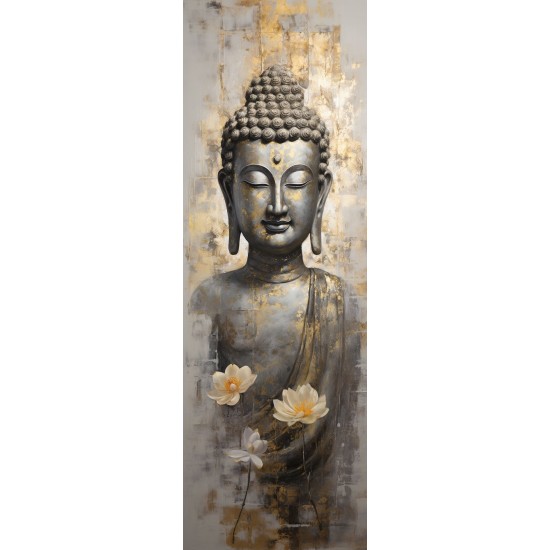 Silver and gold buddha - Πίνακας σε καμβά - Πίνακας σε καμβά Κάδρα / Καμβάδες