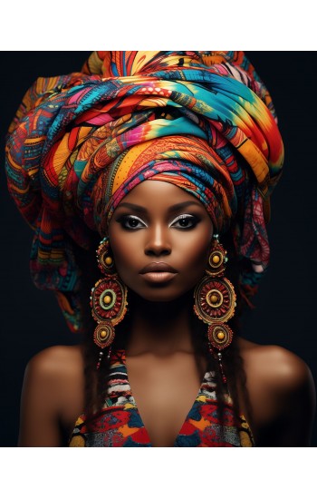 Stunning African woman - Πίνακας σε καμβά