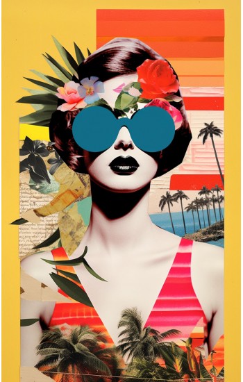 Summer collage -  Πίνακας σε καμβά