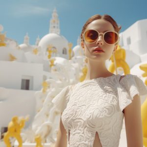 Wedding in santorini - Πίνακας σε καμβά