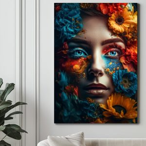 Woman dressed on flowers - Πίνακας σε καμβά Woman dressed on flowers - Πίνακας σε καμβά