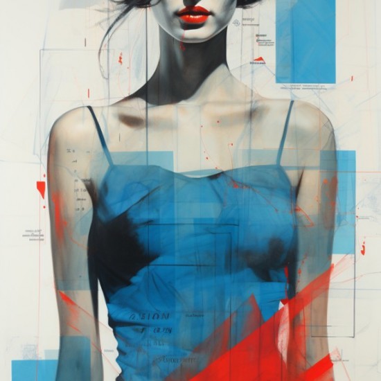 Woman in blue - Πίνακας σε καμβά