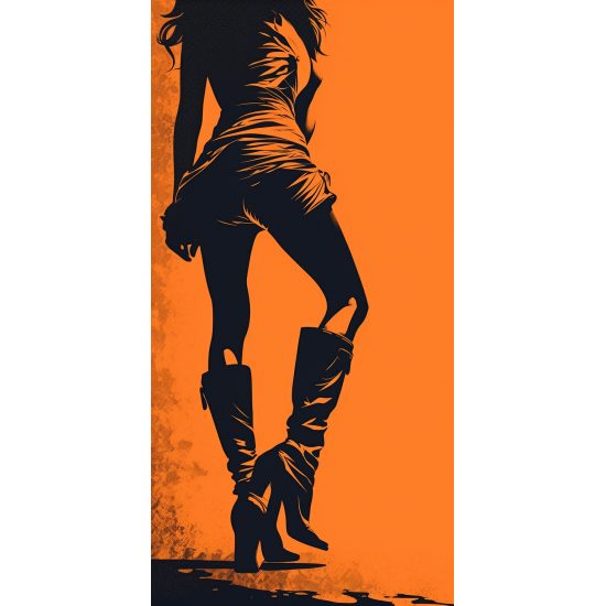 Woman in boots - Πίνακας σε καμβά