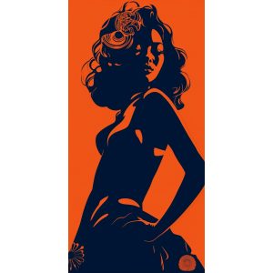 Woman on orange - Πίνακας σε καμβά Woman on orange - Πίνακας σε καμβά