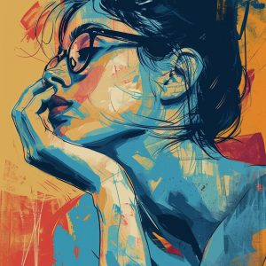 Woman thinking - Πίνακας σε καμβά Woman thinking - Πίνακας σε καμβά