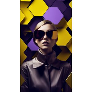 Woman wearing a set of stainless steel - Πίνακας σε καμβά