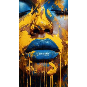 Woman with blue lips - Πίνακας σε καμβά