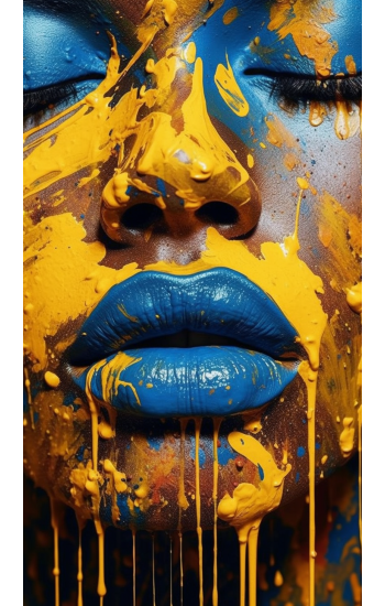 Woman with blue lips - Πίνακας σε καμβά