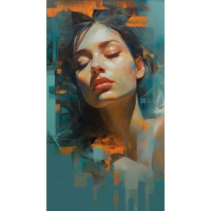 Woman with eyes closed - Πίνακας σε καμβά