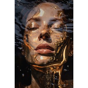 Womans face in shiny surface - Πίνακας σε καμβά Womans face in shiny surface - Πίνακας σε καμβά