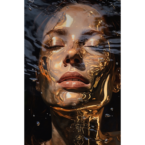 Womans face in shiny surface - Πίνακας σε καμβά Κάδρα / Καμβάδες